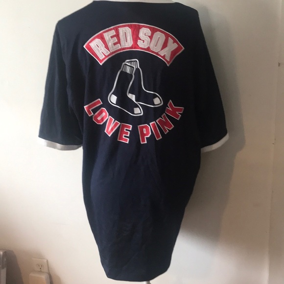EUC VS PINK LACE UP BOSTON RED SOX SHIRT - Picture 2 of 7